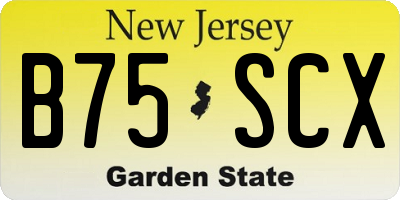 NJ license plate B75SCX