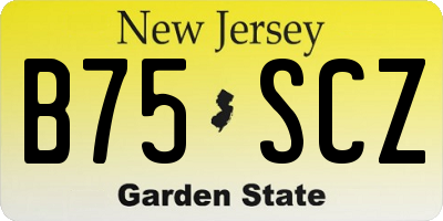 NJ license plate B75SCZ