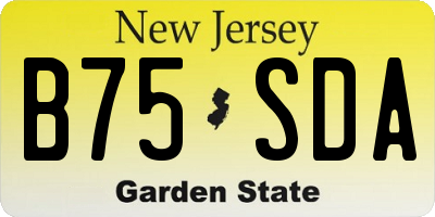 NJ license plate B75SDA