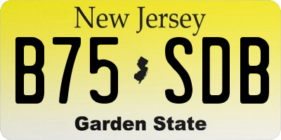 NJ license plate B75SDB