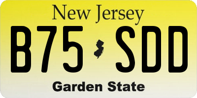 NJ license plate B75SDD