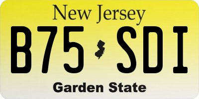 NJ license plate B75SDI