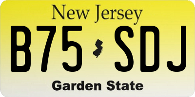 NJ license plate B75SDJ