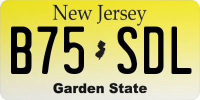 NJ license plate B75SDL