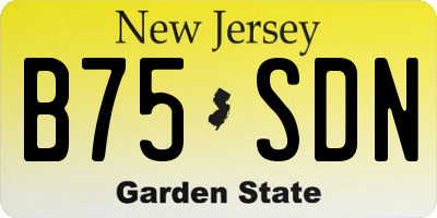 NJ license plate B75SDN