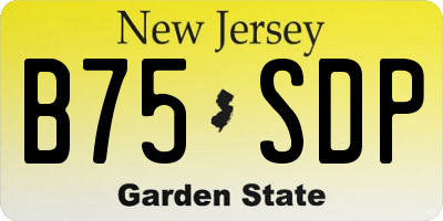 NJ license plate B75SDP