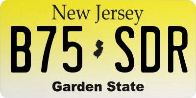 NJ license plate B75SDR