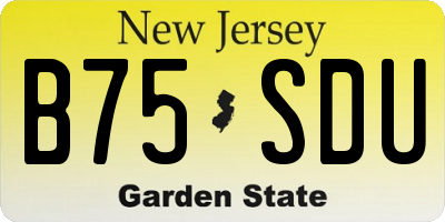 NJ license plate B75SDU