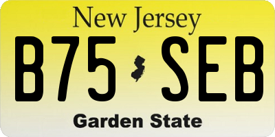 NJ license plate B75SEB