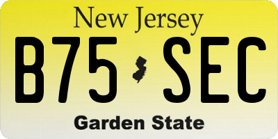 NJ license plate B75SEC