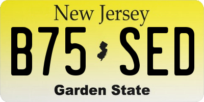 NJ license plate B75SED