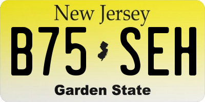 NJ license plate B75SEH