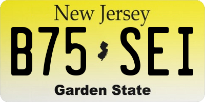 NJ license plate B75SEI