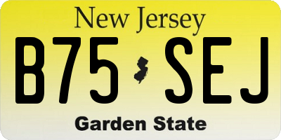 NJ license plate B75SEJ