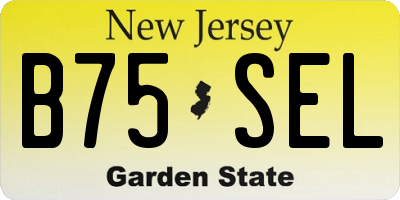 NJ license plate B75SEL