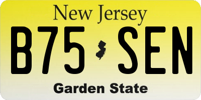 NJ license plate B75SEN