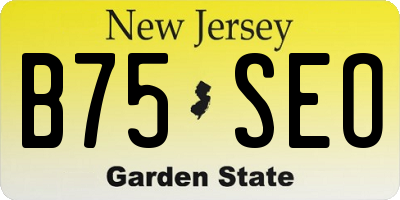 NJ license plate B75SEO