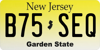 NJ license plate B75SEQ