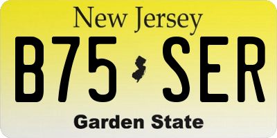 NJ license plate B75SER