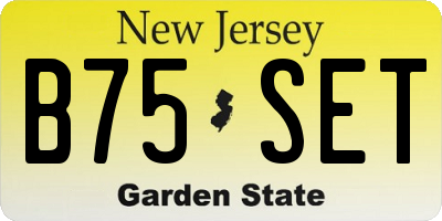 NJ license plate B75SET