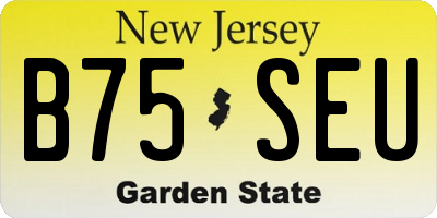NJ license plate B75SEU