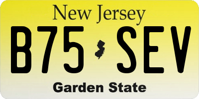 NJ license plate B75SEV