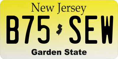 NJ license plate B75SEW