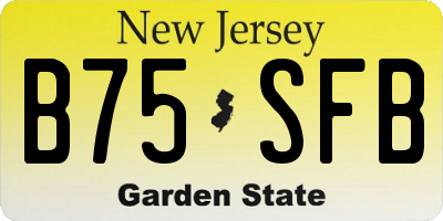 NJ license plate B75SFB