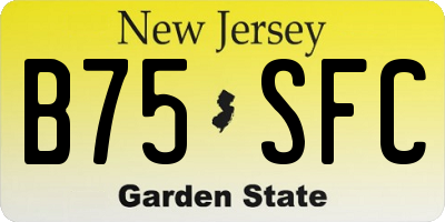 NJ license plate B75SFC