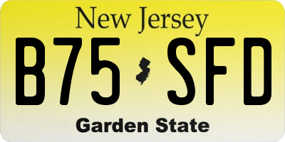 NJ license plate B75SFD