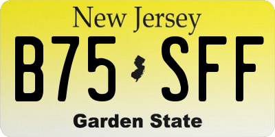 NJ license plate B75SFF