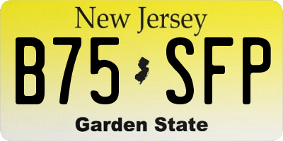 NJ license plate B75SFP