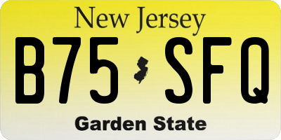 NJ license plate B75SFQ