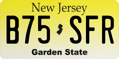NJ license plate B75SFR