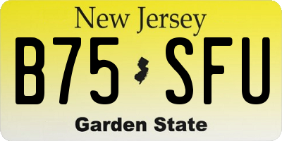 NJ license plate B75SFU