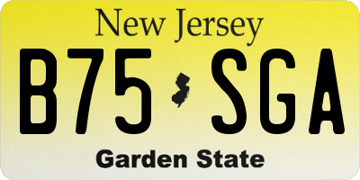 NJ license plate B75SGA