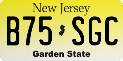 NJ license plate B75SGC