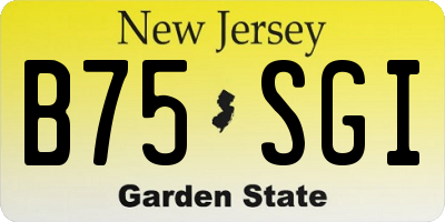 NJ license plate B75SGI