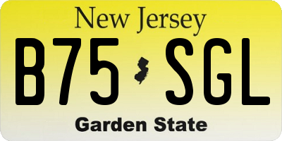 NJ license plate B75SGL