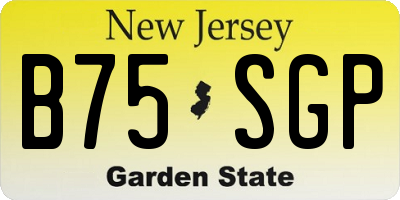 NJ license plate B75SGP