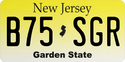 NJ license plate B75SGR