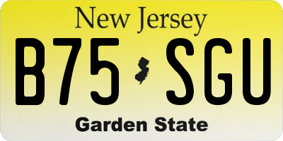 NJ license plate B75SGU
