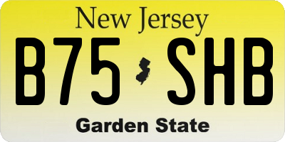 NJ license plate B75SHB