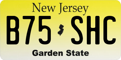 NJ license plate B75SHC