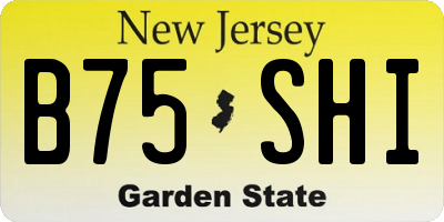NJ license plate B75SHI