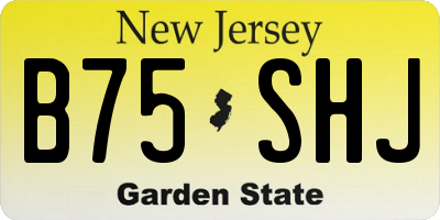NJ license plate B75SHJ