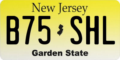 NJ license plate B75SHL