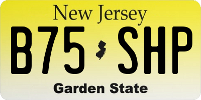 NJ license plate B75SHP