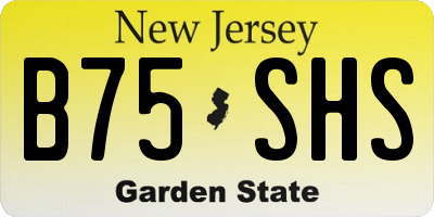 NJ license plate B75SHS