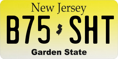 NJ license plate B75SHT